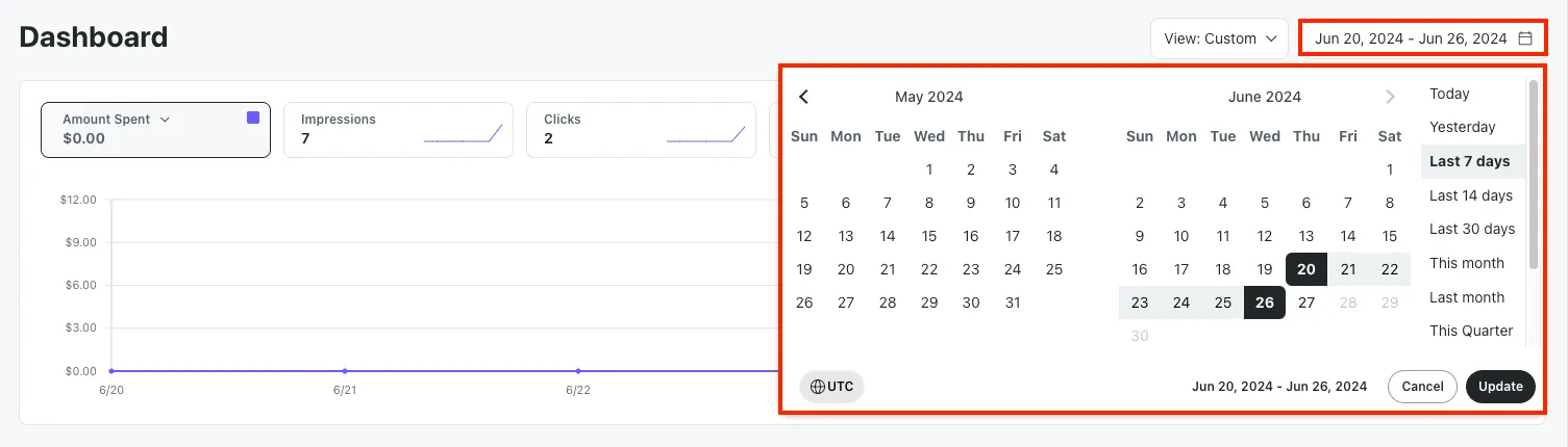 Adjust date range