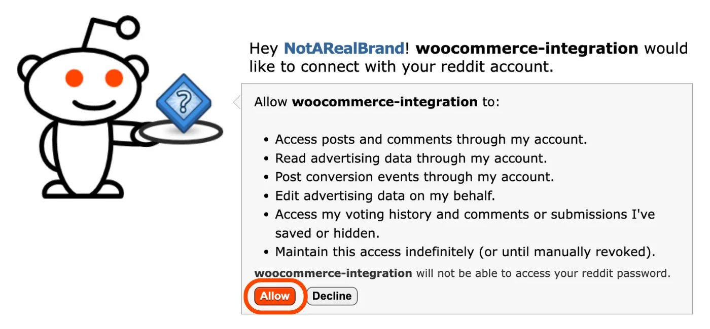 Allow WooCommerce connection