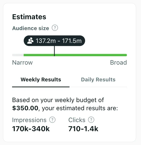Audience estimator