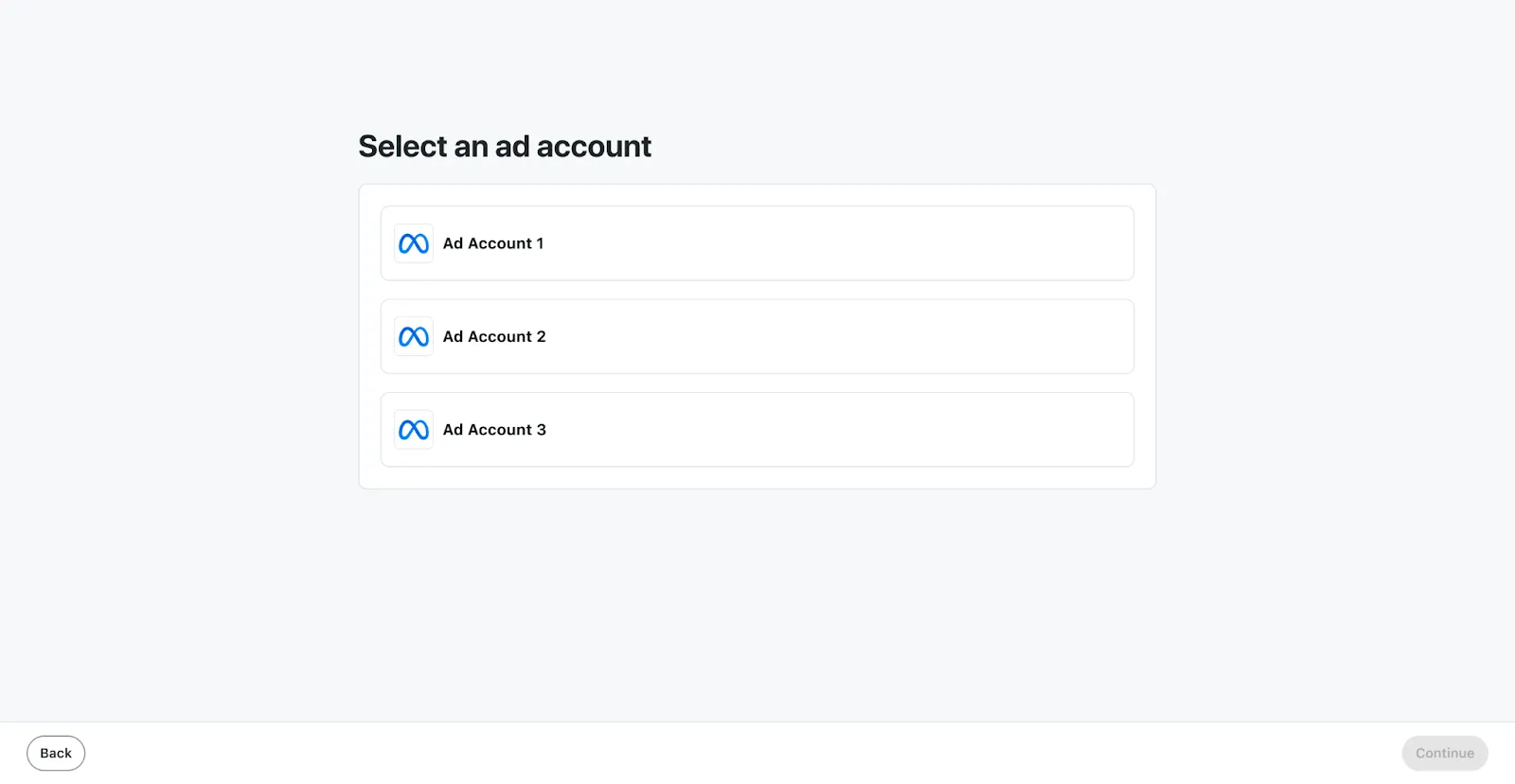 Chose ad account