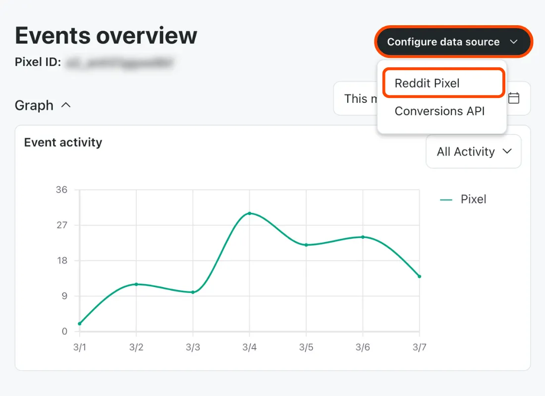 Choose the Reddit Pixel