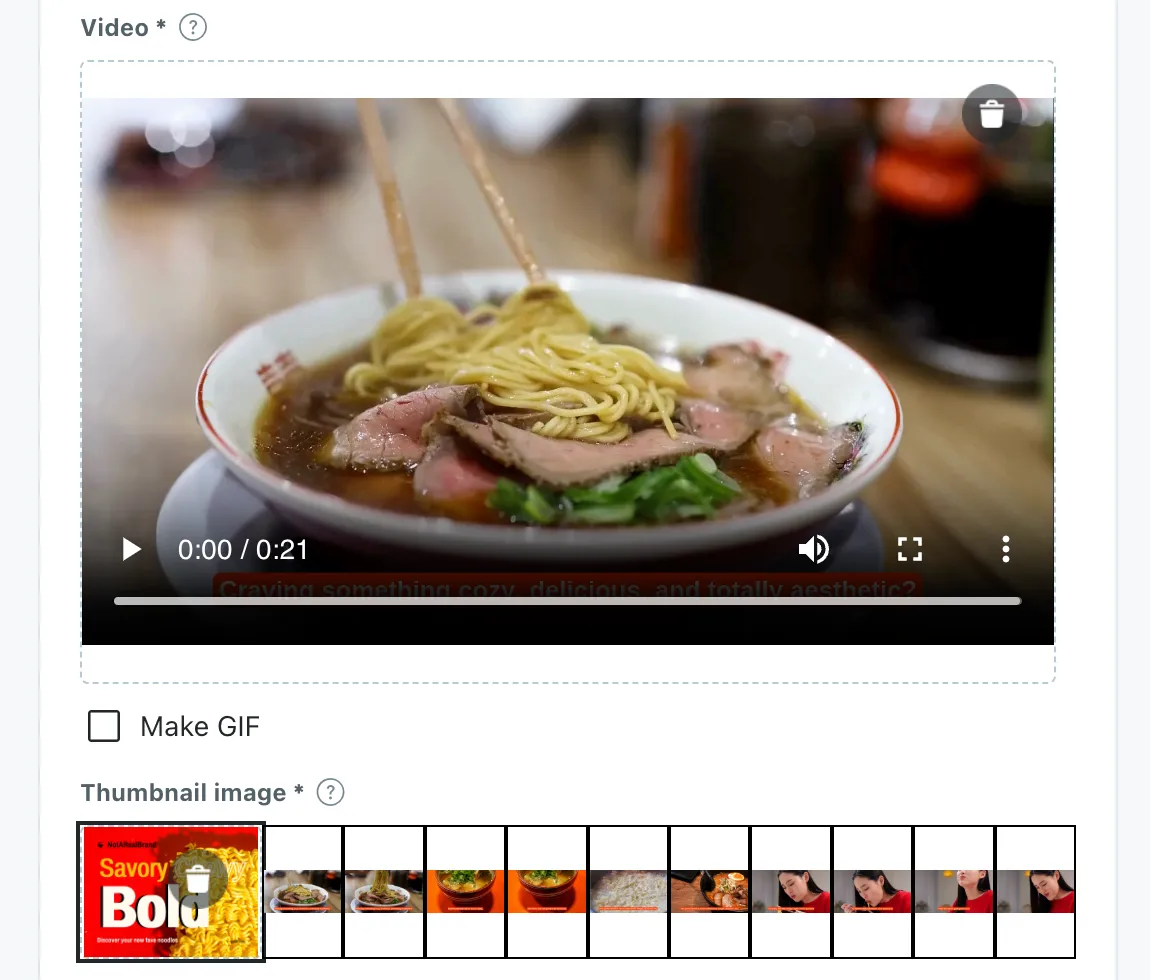 Choose thumbnail