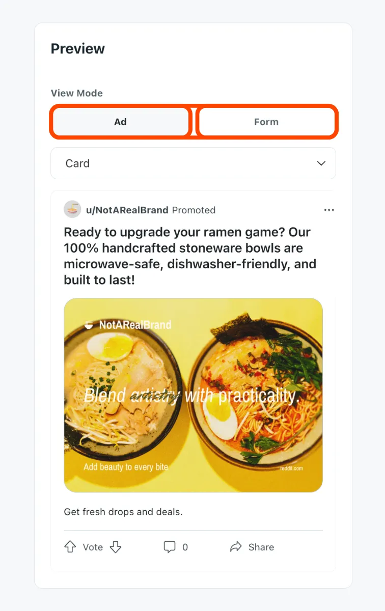 Choose view mode