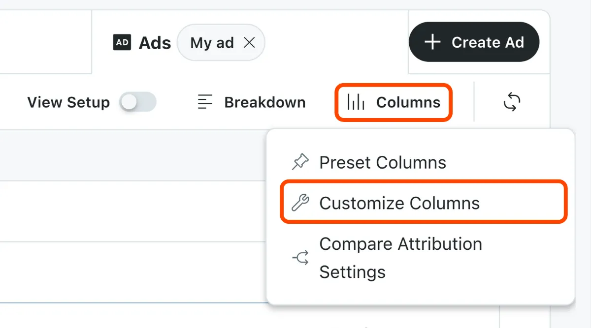 Customize columns