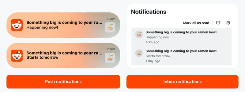 Example of reminder notifications