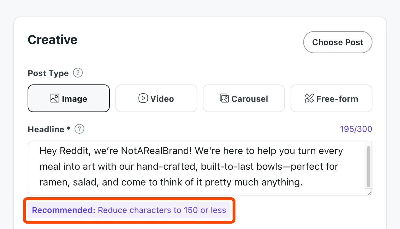 Inline recommendation
