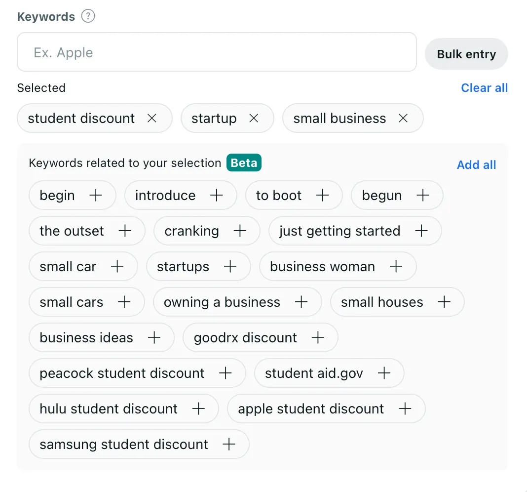 Keyword targeting