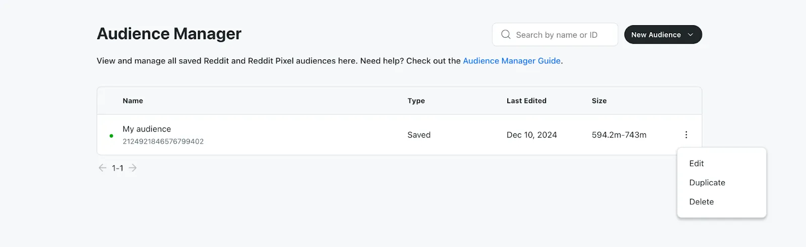 Manage audience