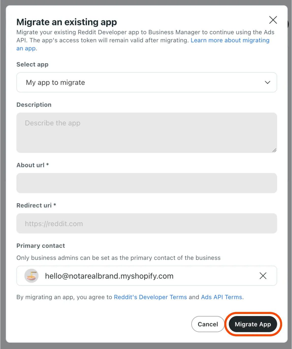 Migrate app
