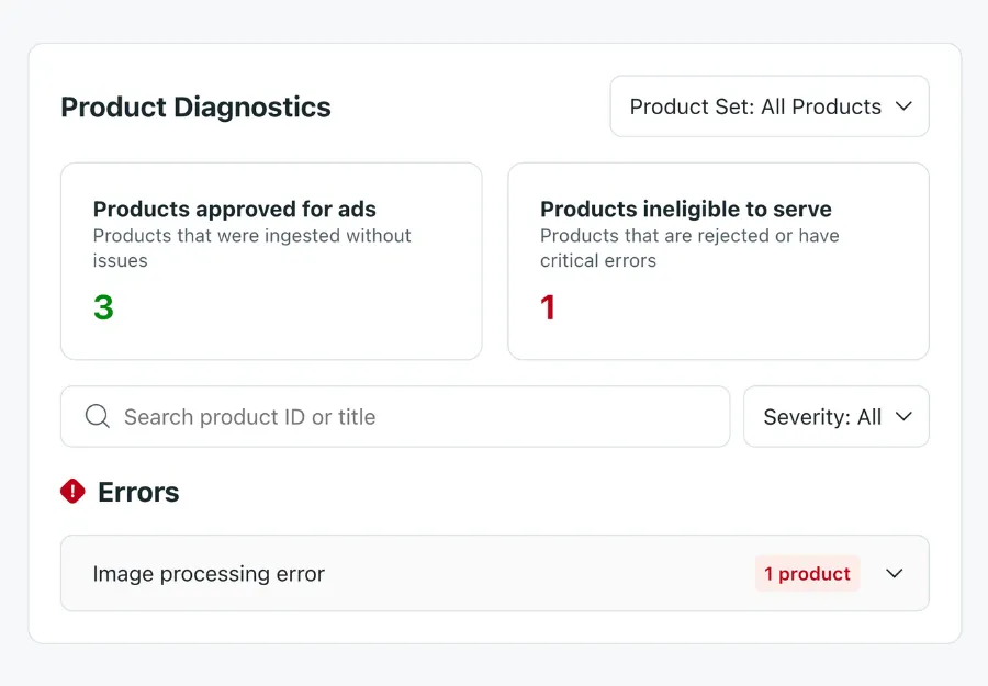 See product diagnostics