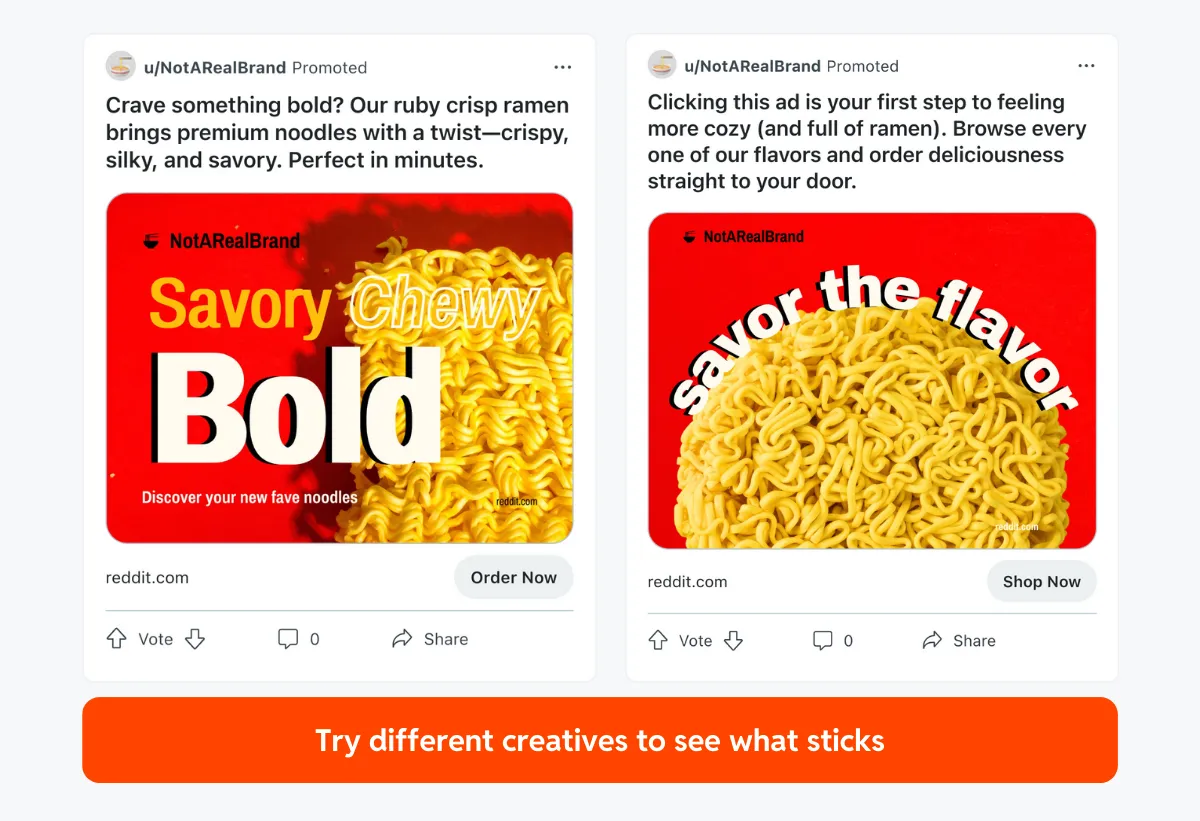Test creatives to see what sticks