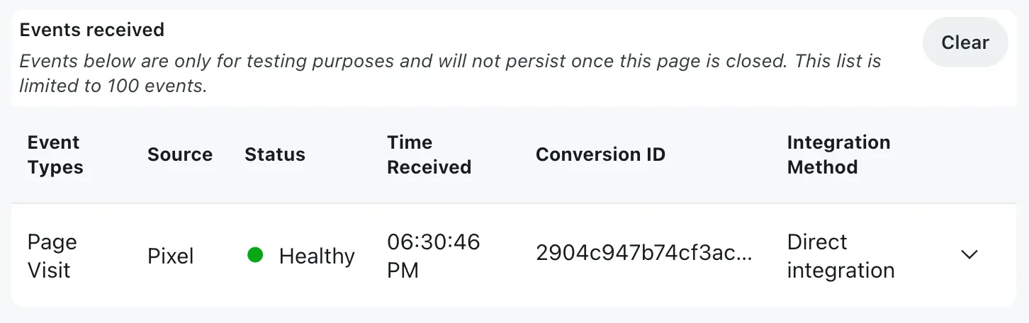 Triggered Pixel events