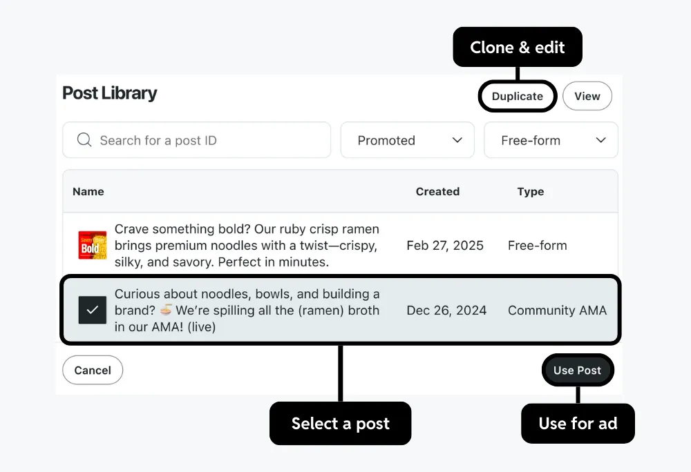Use post library