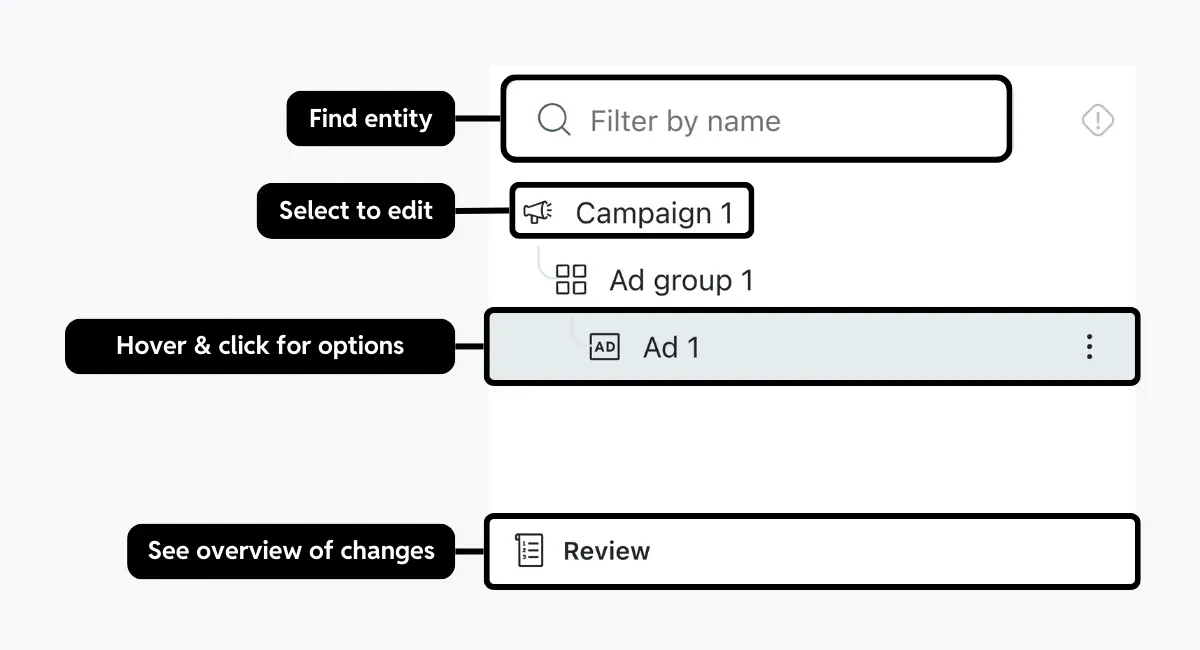 Actions in Advanced Create